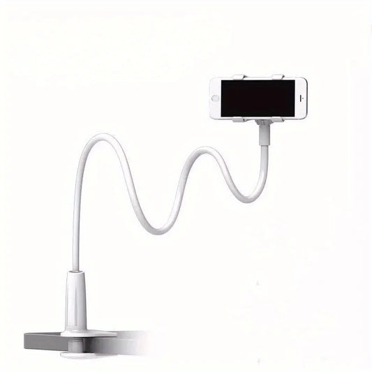 Flexible Gooseneck Phone Clamp Holder - Lazy Bedside Bracket for Overhead Live Streaming