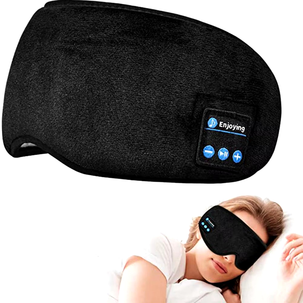 Bluetooth-Compatible Sleeping Headphones Eye Mask Sleep Headphones Headband Soft Elastic Comfortable Wireless Music Earphones