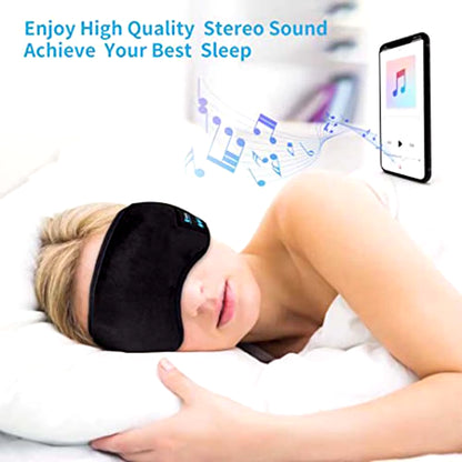 Bluetooth-Compatible Sleeping Headphones Eye Mask Sleep Headphones Headband Soft Elastic Comfortable Wireless Music Earphones